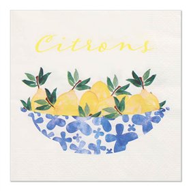 Servetten 3-laags 1/4 vouw 33cm x 33cm Citrons - Horecavoordeel.com