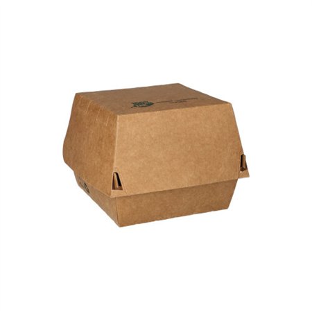 Hamburgerboxen klein Karton 9 x 9 x 7,8cm Bruin 100% FAIR - Horecavoordeel.com