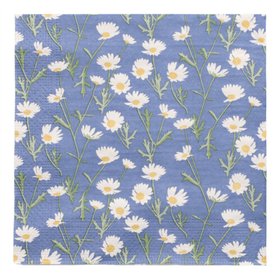 Servetten 3-laags 1/4 vouw 33cm x 33cm grijs Madeliefjes - Horecavoordeel.com