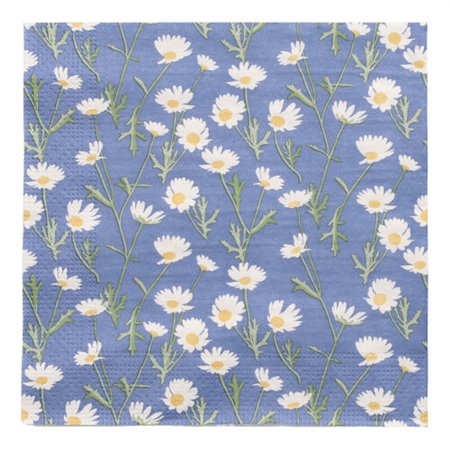 Servetten 3-laags 1/4 vouw 33cm x 33cm grijs Madeliefjes - Horecavoordeel.com