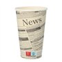 Drinkbekers Karton To Go 0,4 l Ø 9cm x 13,9cm Wit Newsprint - Horecavoordeel.com