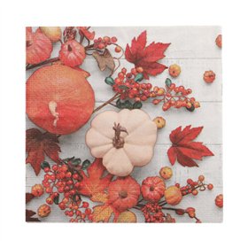 Servetten 3-laags 1/4 vouw 33cm x 33cm Autumn Colours - Horecavoordeel.com