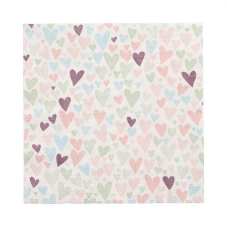Servetten 3-laags 1/4 vouw 33cm x 33cm A lot of Hearts