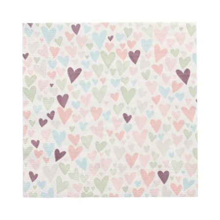 Servetten 3-laags 1/4 vouw 33cm x 33cm A lot of Hearts - Horecavoordeel.com