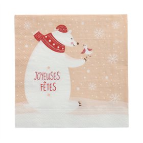 Servetten 3-laags 1/4 vouw 33cm x 33cm IJsbeer - Horecavoordeel.com