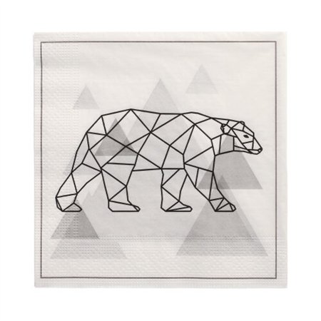 Servetten 3-laags 1/4 vouw 33cm x 33cm Teddy