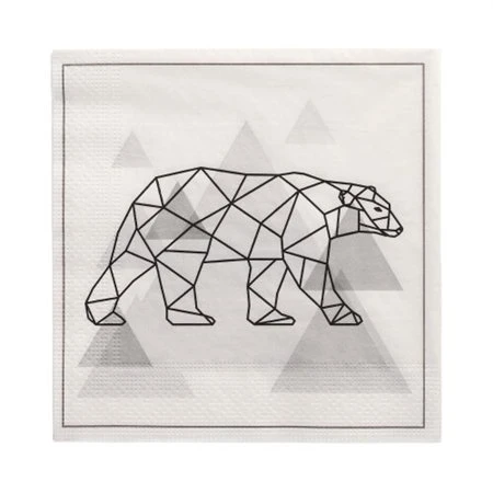 Servetten 3-laags 1/4 vouw 33cm x 33cm Teddy - Horecavoordeel.com