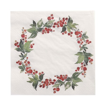 Servetten 3-laags 1/4 vouw 33cm x 33cm Holly Crown