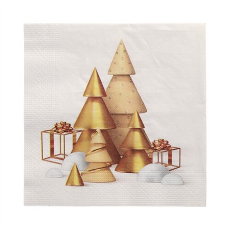 Servetten 3-laags 1/4 vouw 33cm x 33cm Kersttafereel - Horecavoordeel.com