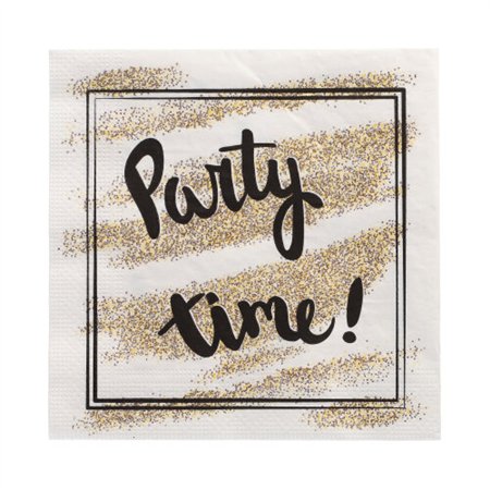 Servetten 3-laags 1/4 vouw 33cm x 33cm Party Time