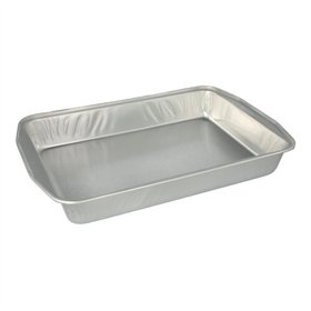 Braadschalen Braadslede Aluminium rechthoekig 3,15 l 5cm x 25cm x 36,6cm Zilver
