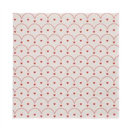 Servetten 3-laags 1/4 vouw 33cm x 33cm Hjärtan - Horecavoordeel.com