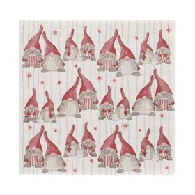 Servetten 3-laags 1/4 vouw 33cm x 33cm Tomten - Horecavoordeel.com