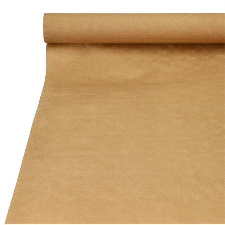 Tafelkleed Papier met damastprint 25 m x 1 m Natuur