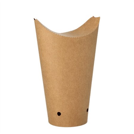 Friet Cones Kraft Karton rond Ø 6cm x 17,7cm Bruin groot - Horecavoordeel.com