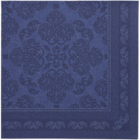 Servetten ROYAL Collection 1/4 vouw 40cm x 40cm Donkerblauw Arabesque - Horecavoordeel.com
