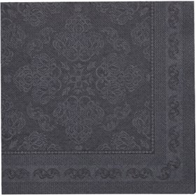 Servetten ROYAL Collection 1/4 vouw 40cm x 40cm Zwart Arabesque - Horecavoordeel.com
