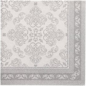 Servetten ROYAL Collection 1/4 vouw 40cm x 40cm Grijs Arabesque
