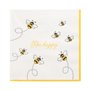 Servetten 3-laags 1/4 vouw 33cm x 33cm Wit Bee Happy - Horecavoordeel.com