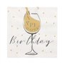 Servetten 3-laags 1/4 vouw 33cm x 33cm Wit Happy Birthday