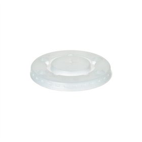 Deksels met kruisopening PS rond Ø 9cm x 1cm Transparant