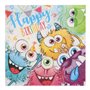 Servetten 3-laags 1/4 vouw 33cm x 33cm Funny Monsters - Horecavoordeel.com