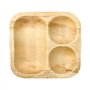 Menubakken topseal Palmblad Pure vierkant 500ml 4cm x 26cm x 26cm 3-vaks - Horecavoordeel.com