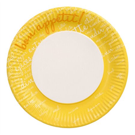 Borden Karton rond Ø 23cm Geel Table Pleasures