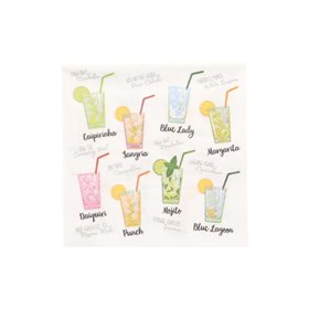 Servetten 3-laags 1/4 vouw 25cm x 25cm Cocktail