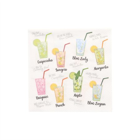 Servetten 3-laags 1/4 vouw 25cm x 25cm Cocktail