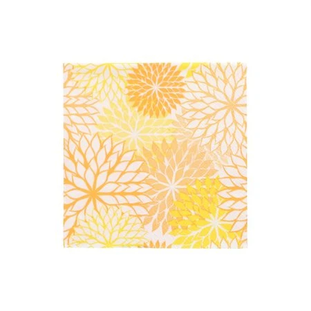Servetten 3-laags 1/4 vouw 25cm x 25cm Geel Floralies - Horecavoordeel.com