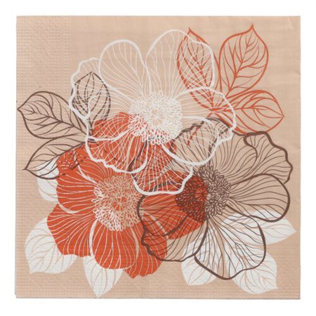 Servetten 3-laags 1/4 vouw 33cm x 33cm Bouquet - Horecavoordeel.com