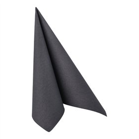 Servetten ROYAL Collection 1/4 vouw 40cm x 40cm Zwart in papieren verpakking