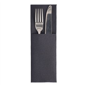 Servetten ROYAL Collection 48cm x 30cm Zwart met bestekvouw - Horecavoordeel.com