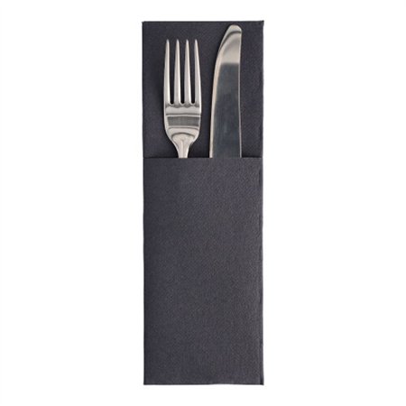 Servetten ROYAL Collection 48cm x 30cm Zwart met bestekvouw - Horecavoordeel.com