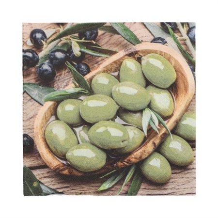 Servetten 3-laags 1/4 vouw 33cm x 33cm Olive Flavour - Horecavoordeel.com