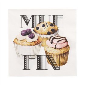 Servetten 3-laags 1/4 vouw 33cm x 33cm Muffin - Horecavoordeel.com