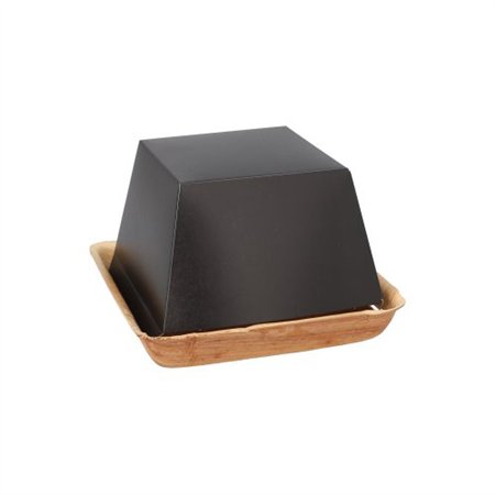 Hamburgerbox Palmblad vierkant 8cm x 14cm x 14cm klein mit separatem Deckel
