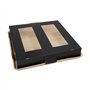 Dienbladen Palmblad vierkant 5cm x 29cm x 29cm mit separatem Deckel inkl. Sichtfenster aus PLA - Horecavoordeel.com