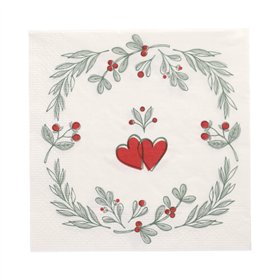 Servetten 3-laags 1/4 vouw 33cm x 33cm Berries - Horecavoordeel.com
