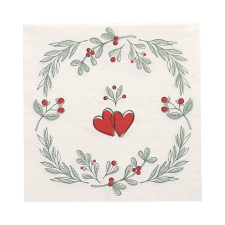Servetten 3-laags 1/4 vouw 33cm x 33cm Berries