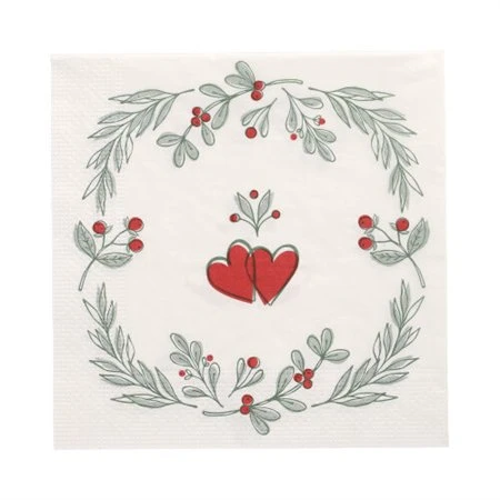 Servetten 3-laags 1/4 vouw 33cm x 33cm Berries - Horecavoordeel.com