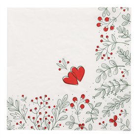 Servetten 3-laags 1/4 vouw 40cm x 40cm Berries - Horecavoordeel.com