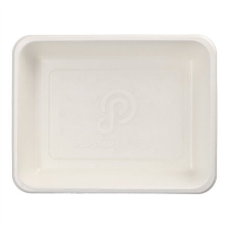 Menubakken topseal Suikerriet PLA gecoat 1-vaks 1300ml 4,9cm x 22,7cm x 17,8cm