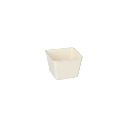 Fingerfood Amuse - Schalen Suikerriet Pure vierkant 50ml 3,8cm x 4,6cm x 4,6cm Wit - Horecavoordeel.com