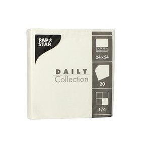 Servetten DAILY Collection 1/4 vouw 2 laags 24cm x 24cm Wit