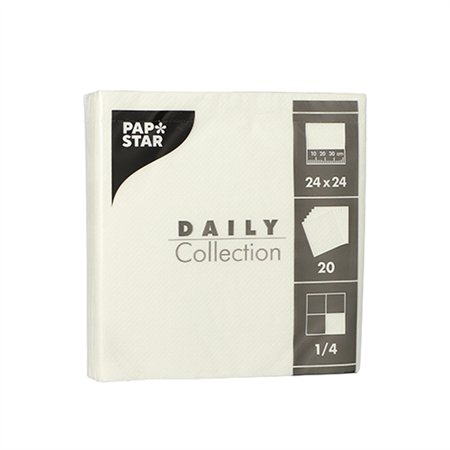 Servetten DAILY Collection 1/4 vouw 2 laags 24cm x 24cm Wit