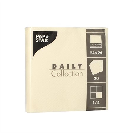 Servetten DAILY Collection 1/4 vouw 2 laags 24cm x 24cm Champagne