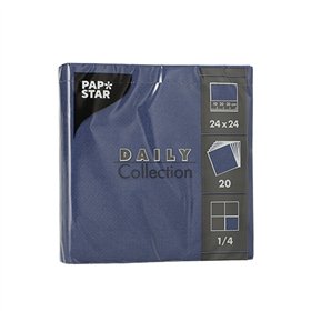 Servetten DAILY Collection 1/4 vouw 2 laags 24cm x 24cm Donkerblauw