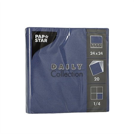 Servetten DAILY Collection 1/4 vouw 2 laags 24cm x 24cm Donkerblauw